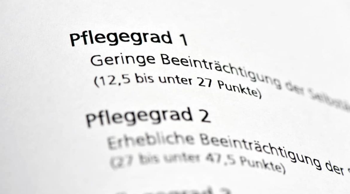 Nahaufnahme von Beschreibung von Pflegegrad 1